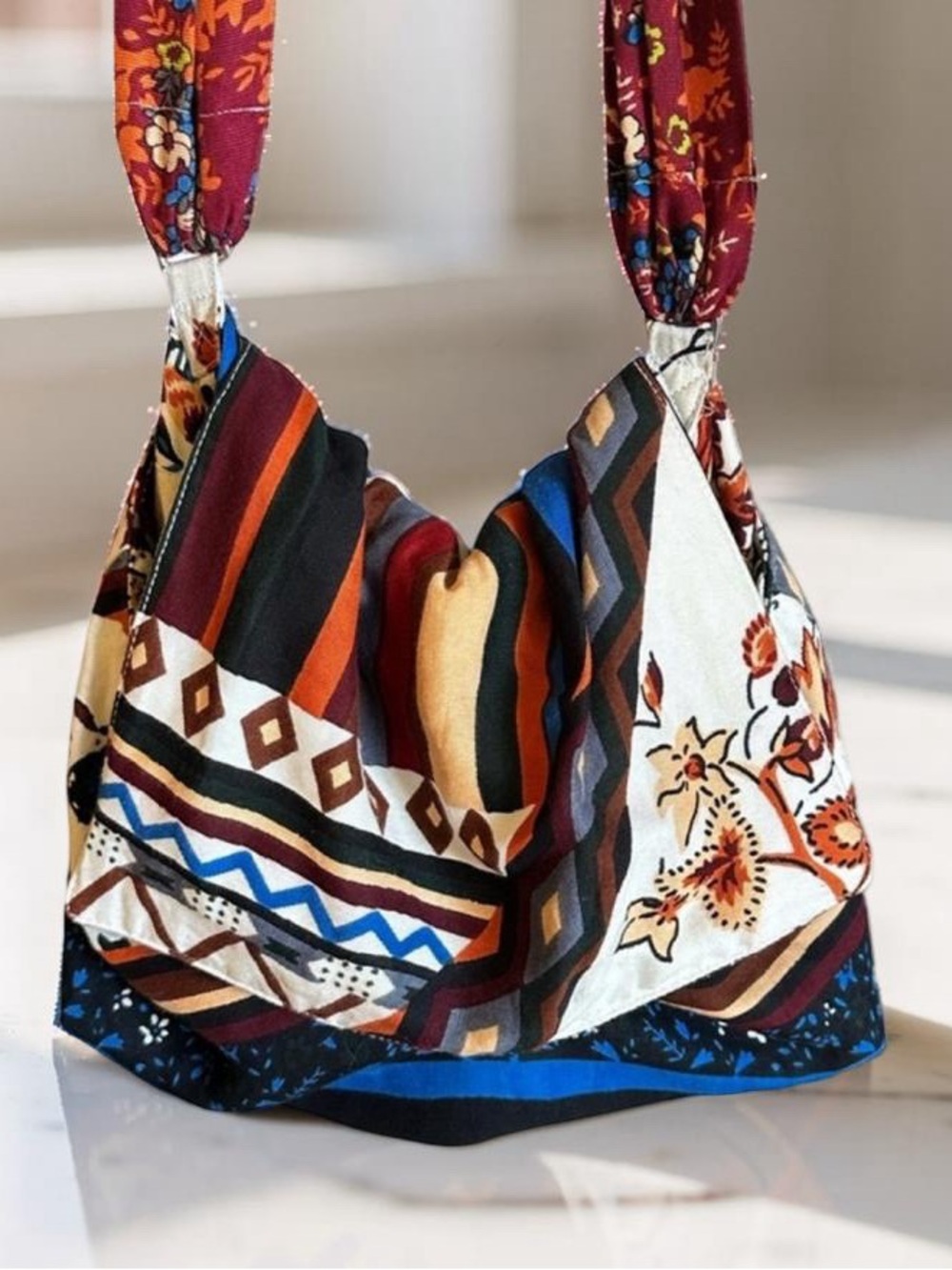 New Rare Bloggers favorite Zara Women’s Boho Handkerchief Slouchy Shoulder Bag - Picture 7 of 16